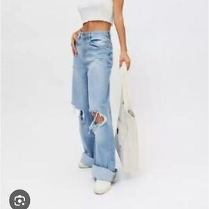 Urban Outfitters Light Blue Flare Jeans Skater Baggy BDG
